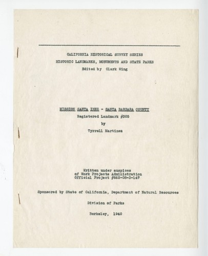 Mission Santa Inez [Inés], Santa Barbara County - California Historical Landmark no. 305