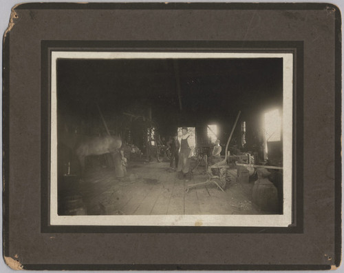 William T. Baer's Blacksmith Shop, Cupertino, 1912