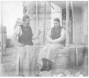 Fr. Vincent Lebbe and Fr. Anthony Cotta, MM, in traditinal Chinese clothing, China, ca. 1906-1919