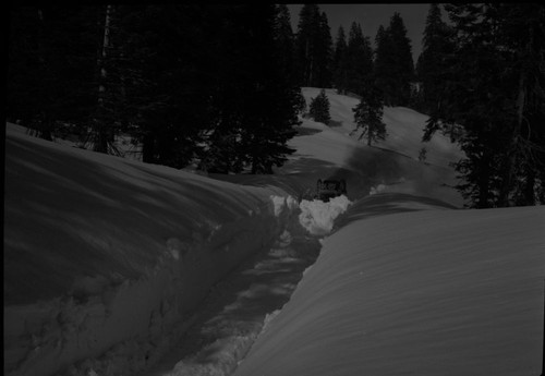 Record Heavy Snows, Clearing one lane near Big Baldy