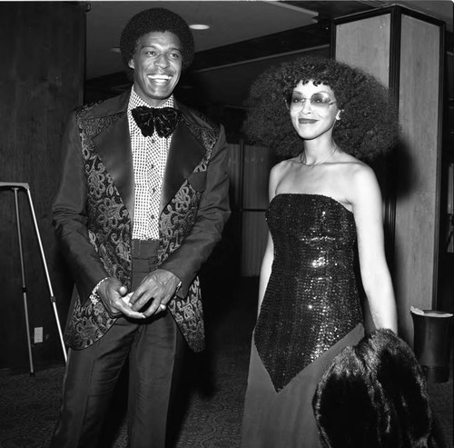 Bernie Casey posing with another guest during the NAACP Image Awards, Los Angeles, 1978