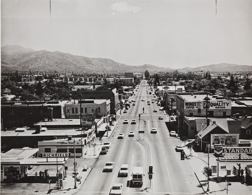 Foothill Boulevard looking east, Azusa, 1965
