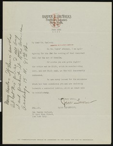 J.M. Lewin, letter, 1921-06-12, to Hamlin Garland