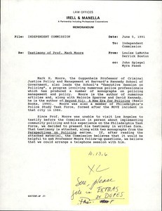 Witness file - Moore, Mark, 1988 Nov. - 1991 June 5