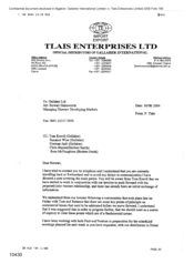 [Letter from P Tlais to Stewart Hainsworth regarding proposed joint venture relationship]