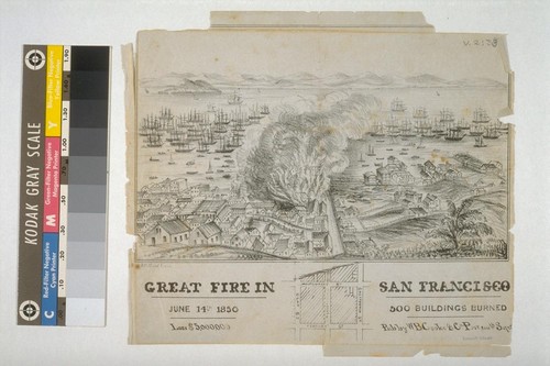 Great Fire In San Francisco June 14th 1850. 500 Buildings Burned Loss $5,000,000