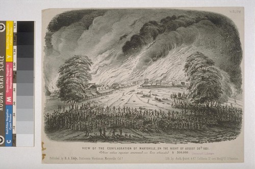 View Of The Conflagration Of Marysville, On The Night Of August 30th - 1851