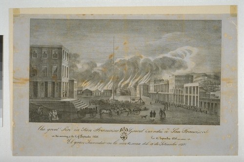 The great Fire in San Francisco in the morning of the 17 of September 1850