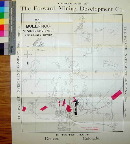Map of the Bullfrog Mining District, Nye County, Nevada