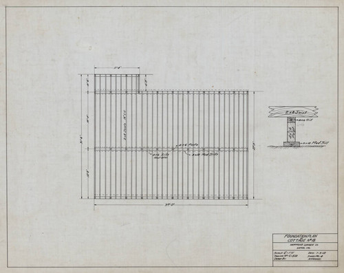 Foundation Plan of Cottage No. 18 Hammond Lumber Co. Samoa, Cal