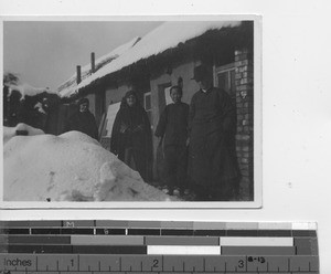 Maryknollers in the winter at Fushun, China, 1938