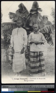 Indigenous catechist couple, Brazzaville, Congo Republic, ca.1900-1930