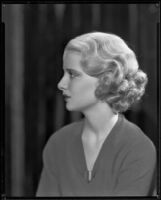 Actress Ruth Channing modeling a hairstyle from the Weaver Jackson Beauty Salon, 1933