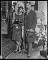 Peggy Hamilton with barnstorming pilot Arthur Goebel, Chicago, 1929