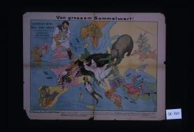 Von grossem Sammelwert! Ein Dokument der Perfiditat Albions bildet diese satyrische Europakarte