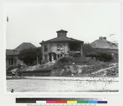 East side Gough Street, between Green & Union Streets. [Showing damage to Octagon House.]