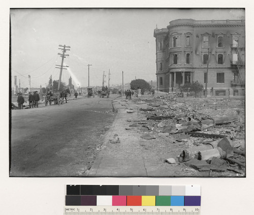 View along 19th Street from corner of Guerrero. Ground moved (?) with building