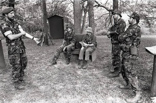 Survival school students learn first aid techniques, Liberal, 1982
