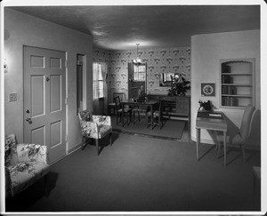 Home interior of 1948, furnished by Bullock's, dining room