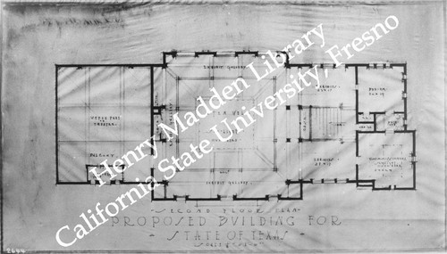 Architectural plan of second floor of Texas State Building