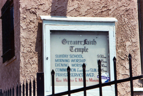 Greater Faith Temple marquee