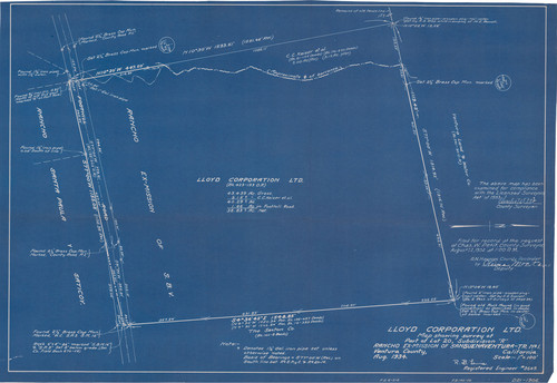 Survey of Lot 20, Subdivision R, Tract 1, Rancho Ex-Mission San Buenaventura