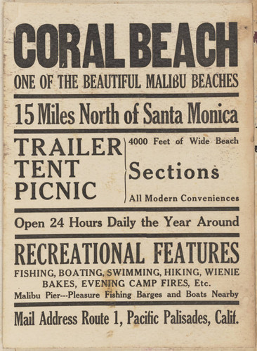 Coral Beach flyer