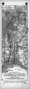 Automobile road map from Los Angeles and Pasadena to Long Beach and San Pedro, 1927