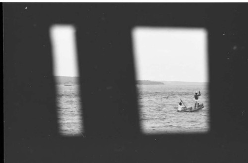 Two men on a boat, Cartagena, 1975