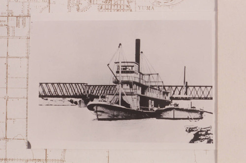 Steamer "GILA" above the railroad bridge at Yuma