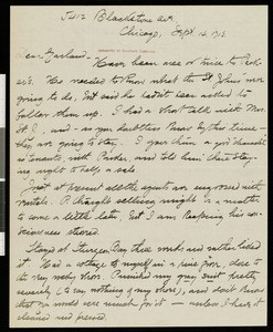 Henry Blake Fuller, letter, 1915-09-14, to Hamlin Garland