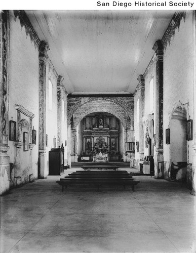 Interior of the chapel at Mission San Luis Rey
