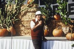 Arthur T. Spolini making an announcement at Clover Stornetta's Open House, held at the Clover Stornetta plant, 91 Lakeville Street, Petaluma, California, September 28, 1991