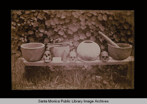 Indian artifacts found in Topanga, Calif., in the early 1900s