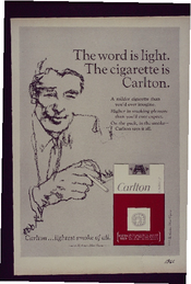 The world is light the cigarette is Carlton