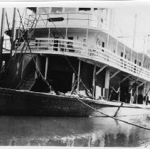 View of the United States Engineers Snagboat, "Yuba' docked at Sacramento