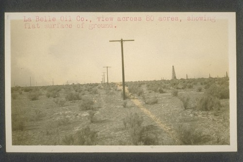 La Belle Oil Company, view across eighty acres, showing flat surface of ground