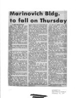 Marinovich Bldg. to fall on Thursday