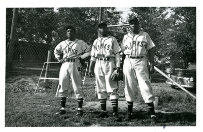 Oakland Larks players (left-right) Speck Roberts, Joe Plate, and John Litzie