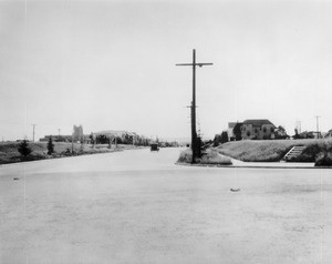 Rimpau Street looking south from Wilshire Boulevard, Los Angeles, ca. April 16, 1928