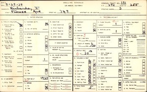 WPA household census for 749 FLOWER AVE, Los Angeles County