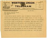 Telegram from Julia Morgan to William Randolph Hearst, May 9, 1924