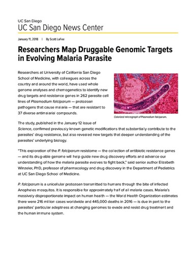 Researchers Map Druggable Genomic Targets in Evolving Malaria Parasite