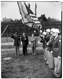 Claremont-Pomona Reserve Officers Training Corps color presentation, 1952