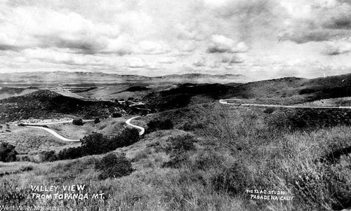 San Fernando Valley from Topanga Mountain, circa 1920