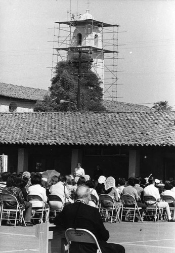 Mass held in schoolyard