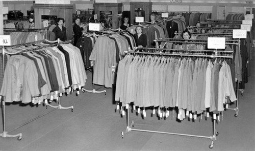 [Clothing department in the Weinstein Company department store at 1041 Market Street]