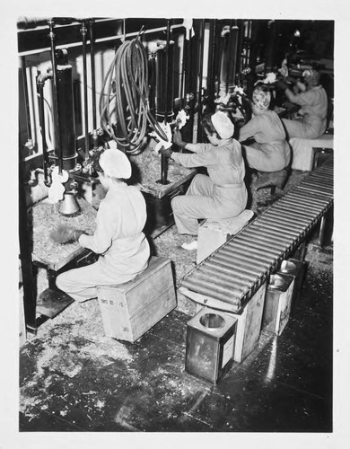 Photograph of Women Working Machines at Spiegl Foods Company