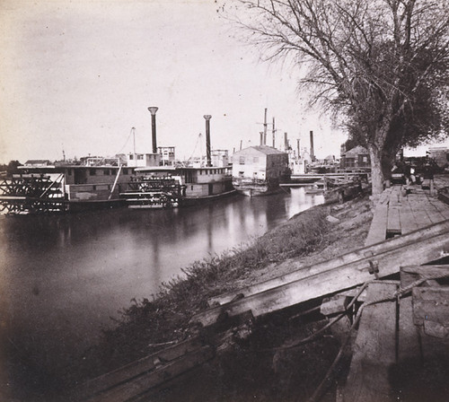 1063. The Levee and Steamers at Sacramento City