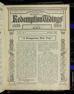 Redemption tidings, vol. 4, nos. 1-12, Jan.-Dec. 1928